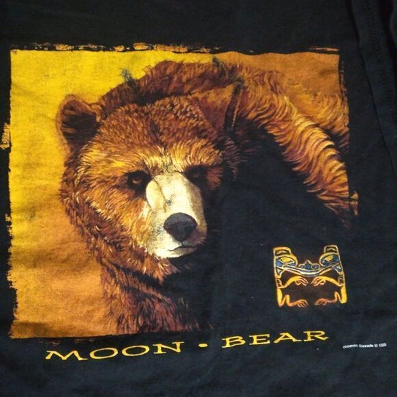 Vintage Moon Bear Brown Bear Grizzly Bear T-Shirt - Picture 3 of 8